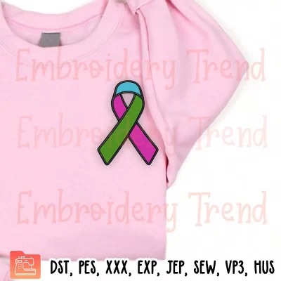 Rare Disease Ribbon Embroidery Design, Rare Disease Day Embroidery Digitizing Pes File