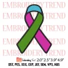 Zebra Awareness Ribbon Embroidery Design, Rare Disease Awareness Embroidery Digitizing Pes File