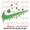 Shamrock Nike Swoosh Embroidery Design, Nike St Patricks Day Embroidery Digitizing Pes File