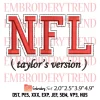 Taylor Swift Taylor’s Version Embroidery Design, Taylor Swift Fan Embroidery Digitizing Pes File