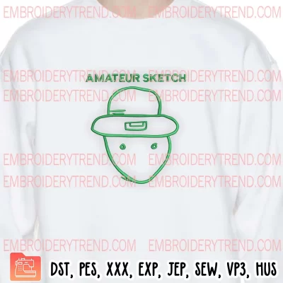 Amateur Sketch Leprechaun Embroidery Design, Funny St Patricks Day Embroidery Digitizing Pes File