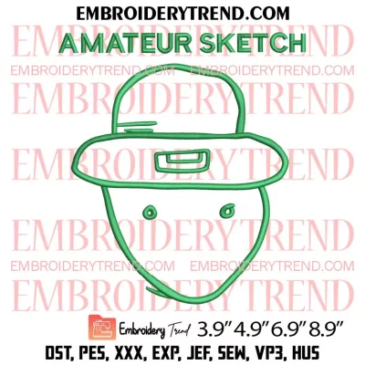 Amateur Sketch Leprechaun Embroidery Design, Funny St Patricks Day Embroidery Digitizing Pes File