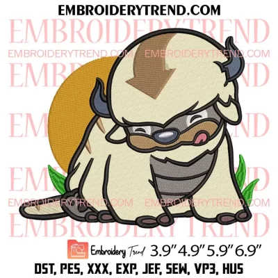 Anime Appa Sky Bison Embroidery Design, Avatar Pappa Embroidery Digitizing Pes File