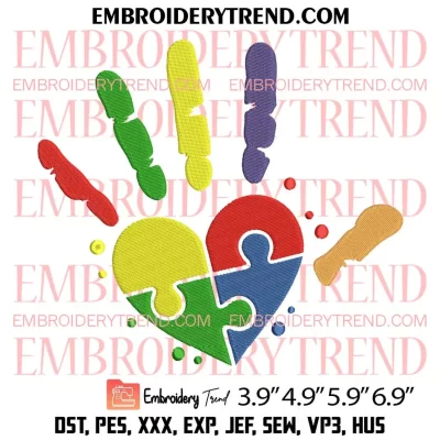 Autism Light Bulb Embroidery Design, Autism Awareness Month Embroidery Digitizing Pes File