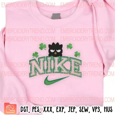 Badtz Maru St Patricks Day x Nike Embroidery Design, Badtz Maru Shamrocks Embroidery Digitizing Pes File