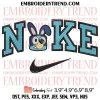 Bingo Bunny Face x Nike Embroidery Design, Cartoon Easter Day Embroidery Digitizing Pes File