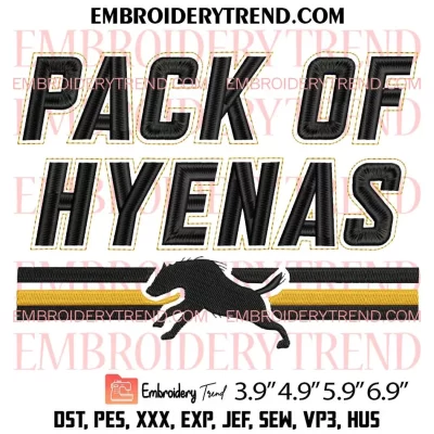 Calgary Hockey Pack Of Hyenas Embroidery Design, NHL Sport Embroidery Digitizing Pes File
