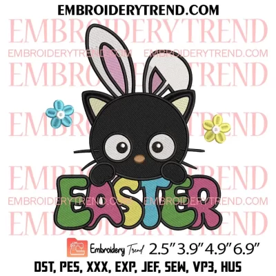Chococat Easter Bunny Embroidery Design, Sanrio Easter Day Embroidery Digitizing Pes File