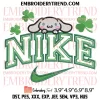 Chococat St Patricks Day x Nike Embroidery Design, Chococat Shamrocks Embroidery Digitizing Pes File