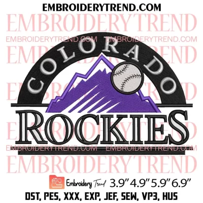 Colorado Rockies Est 1993 Embroidery Design, Rockies Baseball Embroidery Digitizing Pes File
