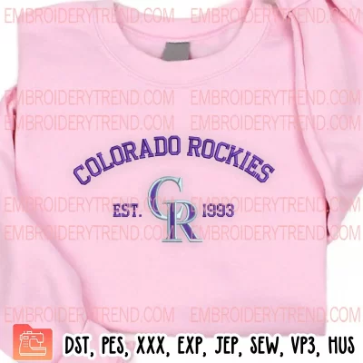 Colorado Rockies Est 1993 Embroidery Design, Rockies Baseball Embroidery Digitizing Pes File