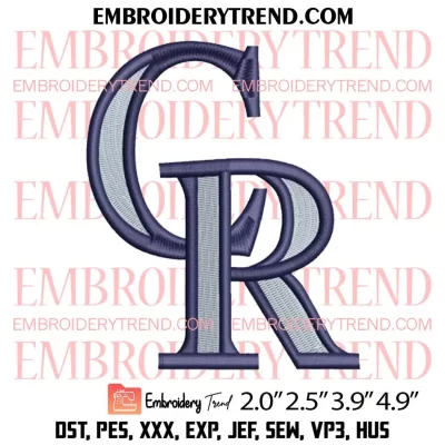 MLB Colorado Rockies Logo Embroidery Design, Sport Baseball Embroidery Digitizing Pes File