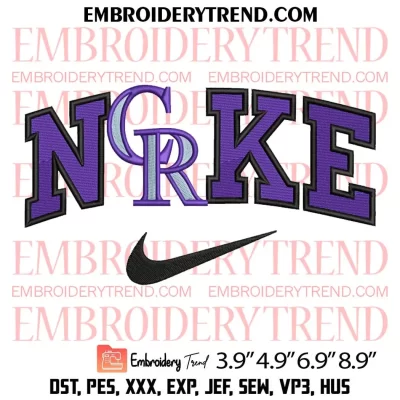 Colorado Rockies x Nike Embroidery Design, MLB Baseball Embroidery Digitizing Pes File