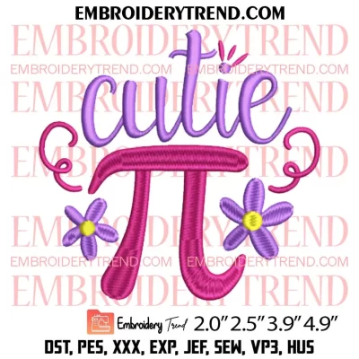 Happy Pi Day Be Irrational Embroidery Design, Math Teacher Gift Embroidery Digitizing Pes File