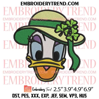 Minnie Face St Patricks Day Embroidery Design, Patricks Day Disney Embroidery Digitizing Pes File