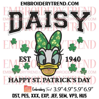 Goofy Happy St Patricks Day 1932 Embroidery, Disney St Patrick Embroidery, Goofy Shamrock Embroidery, Embroidery Design File