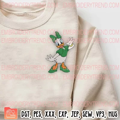Donald Duck St Patricks Day Embroidery Design, Disney Donald Duck Embroidery Digitizing Pes File