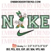 Disney Piglet Shamrock Nike Embroidery Design, Cute Piglet Patricks Day Embroidery Digitizing Pes File
