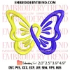 Yellow and Blue Ribbon Heart Embroidery Design, Down Syndrome Awareness Embroidery Digitizing Pes File