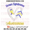 Down Syndrome Love Hand Embroidery Design, Down Syndrome Awareness Embroidery Digitizing Pes File