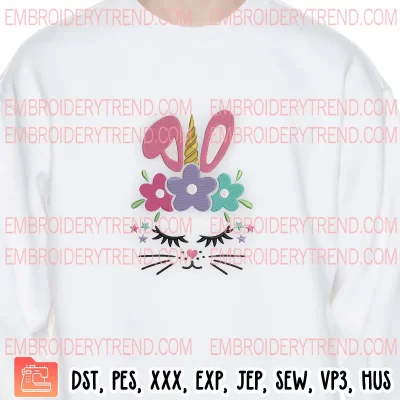 Easter Bunny Unicorn Embroidery Design, Easter Day Embroidery Digitizing Pes File