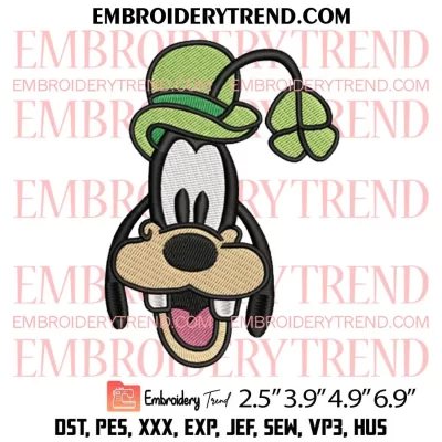 Mickey Face St Patricks Day Embroidery Design, Patricks Day Disney Embroidery Digitizing Pes File