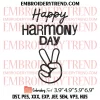 Happy Harmony Day Embroidery Design, Harmony Week Australia Embroidery Digitizing Pes File