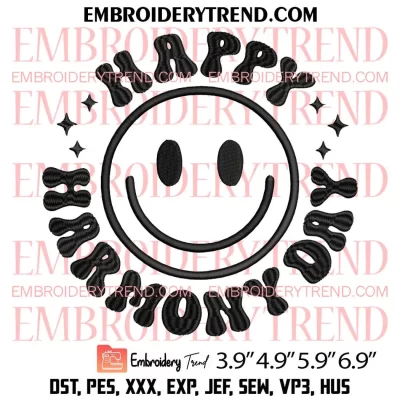 Happy Harmony Day Smile Face Embroidery Design, Harmony Day Embroidery Digitizing Pes File