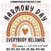 Happy Harmony Day Smile Face Embroidery Design, Harmony Day Embroidery Digitizing Pes File