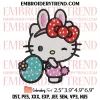Hello Kitty Happy Easter Embroidery Design, Easter Day Embroidery Digitizing Pes File