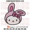 Easter Bunny Hello Kitty Embroidery Design, Hello Kitty Easter Eggs Embroidery Digitizing Pes File