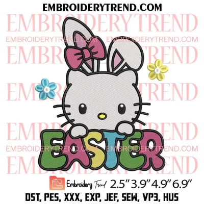 Badtz Maru Easter Bunny Embroidery Design, Sanrio Easter Day Embroidery Digitizing Pes File