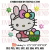 Hello Kitty And Easter Egg Embroidery Design, Easter Day Embroidery Digitizing Pes File