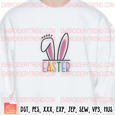 Hoppy Easter Embroidery Design, Easter Day Embroidery Digitizing Pes File