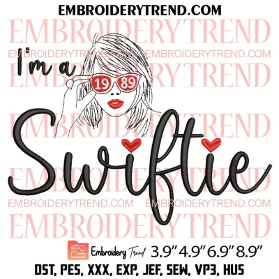 Taylor Swift 1989 Glasses Embroidery Design, Album 1989 Taylor Embroidery Digitizing Pes File