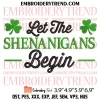 Happy Go Lucky Embroidery Design, Shamrock Rainbow Embroidery Digitizing Pes File