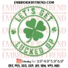 Shamrock Smiley Face Embroidery Design, Smiley Face St Patricks Day Embroidery Digitizing Pes File