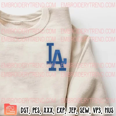 Los Angeles Dodgers Embroidery Design, MLB Baseball Embroidery Digitizing Pes File