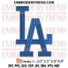 MLB Los Angeles Dodgers Logo Embroidery Design, Baseball Embroidery Digitizing Pes File