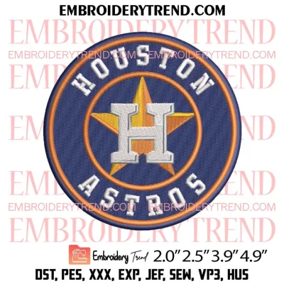 Houston Astros Embroidery Design, Baseball MLB Embroidery Digitizing Pes File