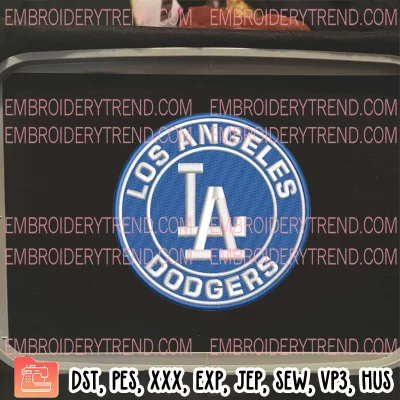 MLB Los Angeles Dodgers Logo Embroidery Design, Baseball Embroidery Digitizing Pes File