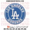 Los Angeles Dodgers Embroidery Design, MLB Baseball Embroidery Digitizing Pes File