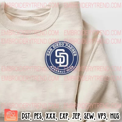 MLB San Diego Padres Logo Embroidery Design, Baseball Embroidery Digitizing Pes File