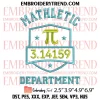 Like A Regular Number But Infinitely Cooler Embroidery Design, Pi Day Embroidery Digitizing Pes File