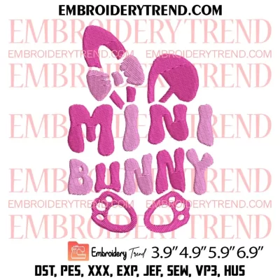 Mini Bunny Easter 1 Embroidery Design, Cute Easter Embroidery Digitizing Pes File