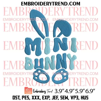 Mini Bunny Easter 1 Embroidery Design, Cute Easter Embroidery Digitizing Pes File