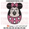 Minnie Bunny Face Easter Embroidery Design, Disney Easter Day Embroidery Digitizing Pes File