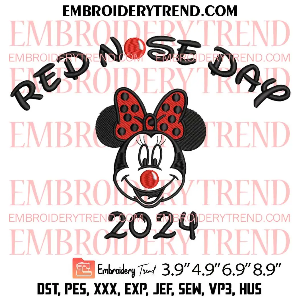 Minnie Red Nose Day 2024 Embroidery Design Red Nose Day Disney   Minnie Red Nose Day 2024 Embroidery File.webp