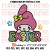 Pochacco Easter Bunny Embroidery Design, Sanrio Easter Day Embroidery Digitizing Pes File
