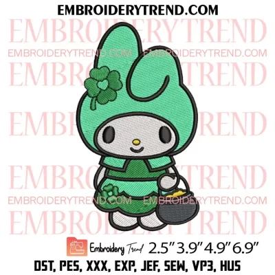 My Melody Patricks Day Embroidery Design, Sanrio My Melody Embroidery Digitizing Pes File